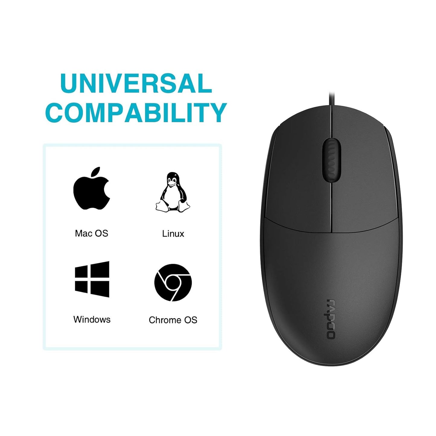 Rapoo N100 Wired USB Mouse