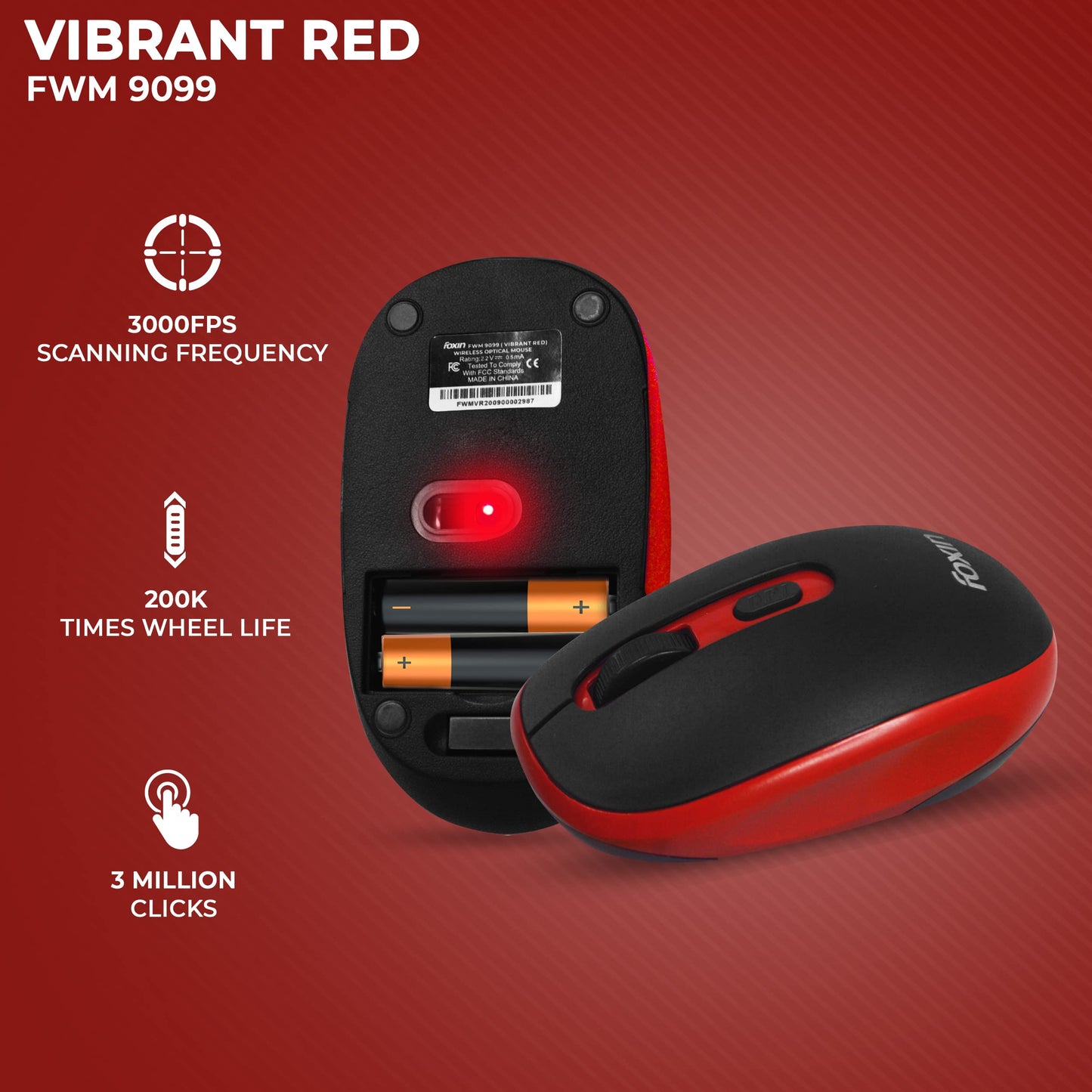 FOXIN FWM9099 WIRELESS MOUSE VIBRANE BLUE
