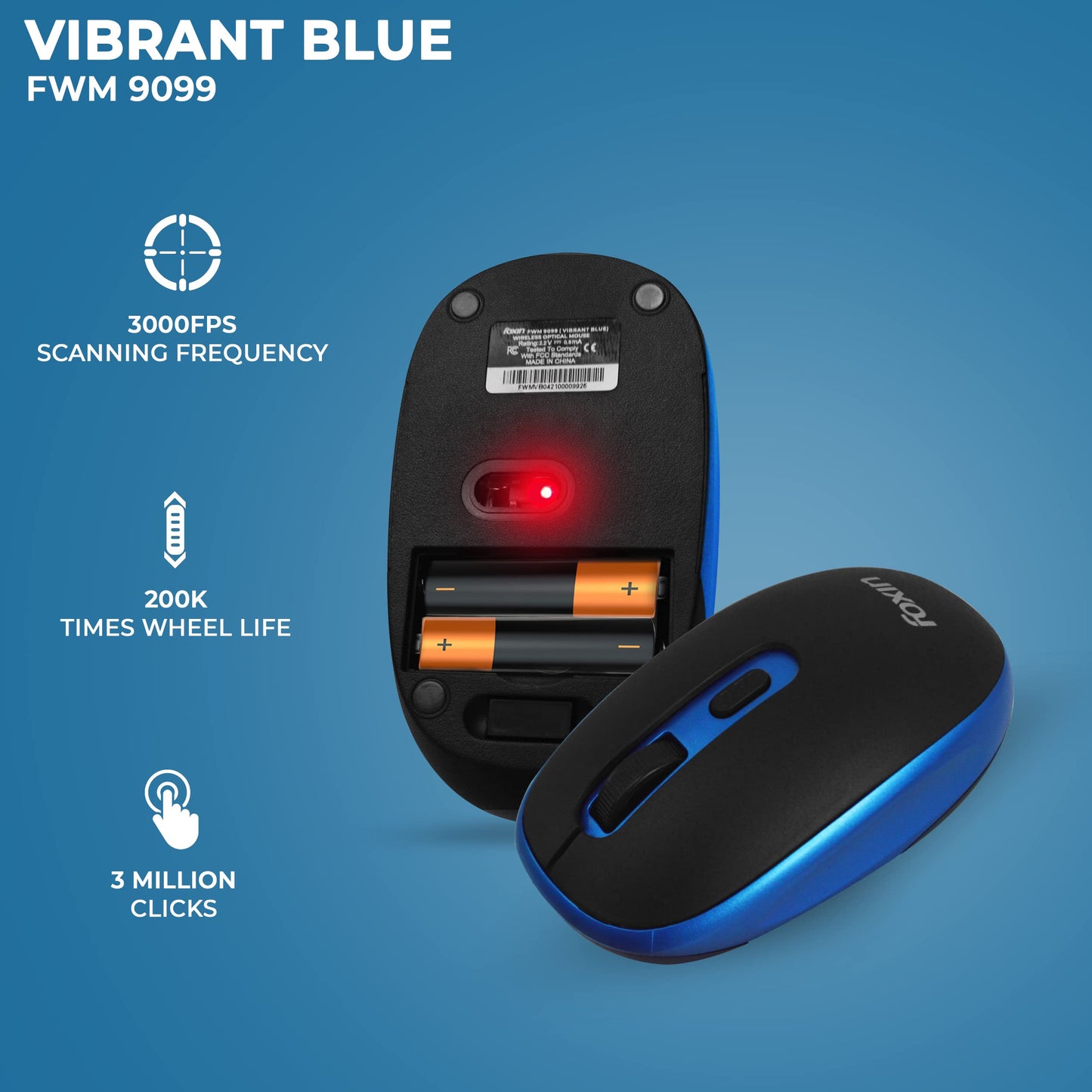 FOXIN FWM9099 WIRELESS MOUSE VIBRANE BLUE