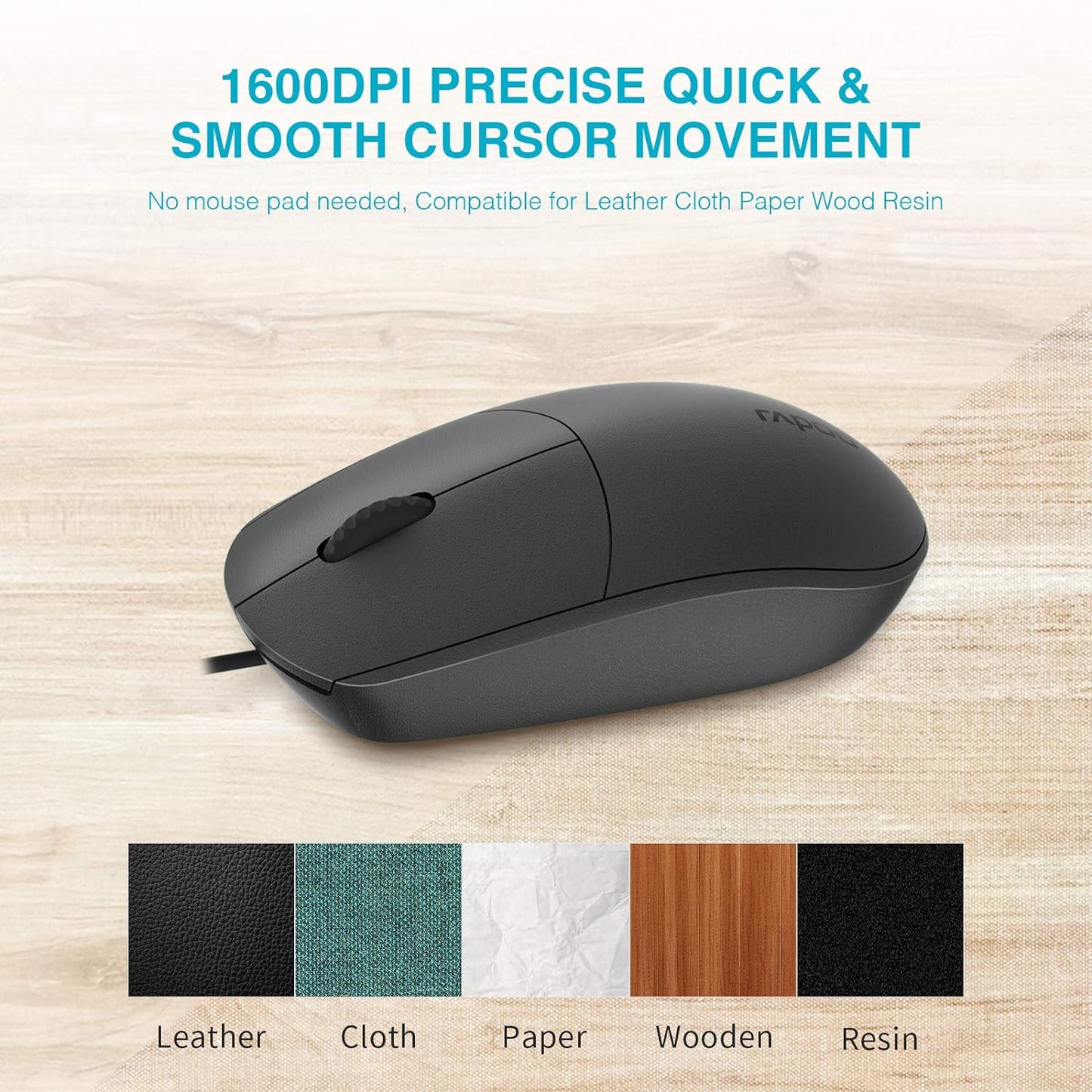 Rapoo N100 Wired USB Mouse