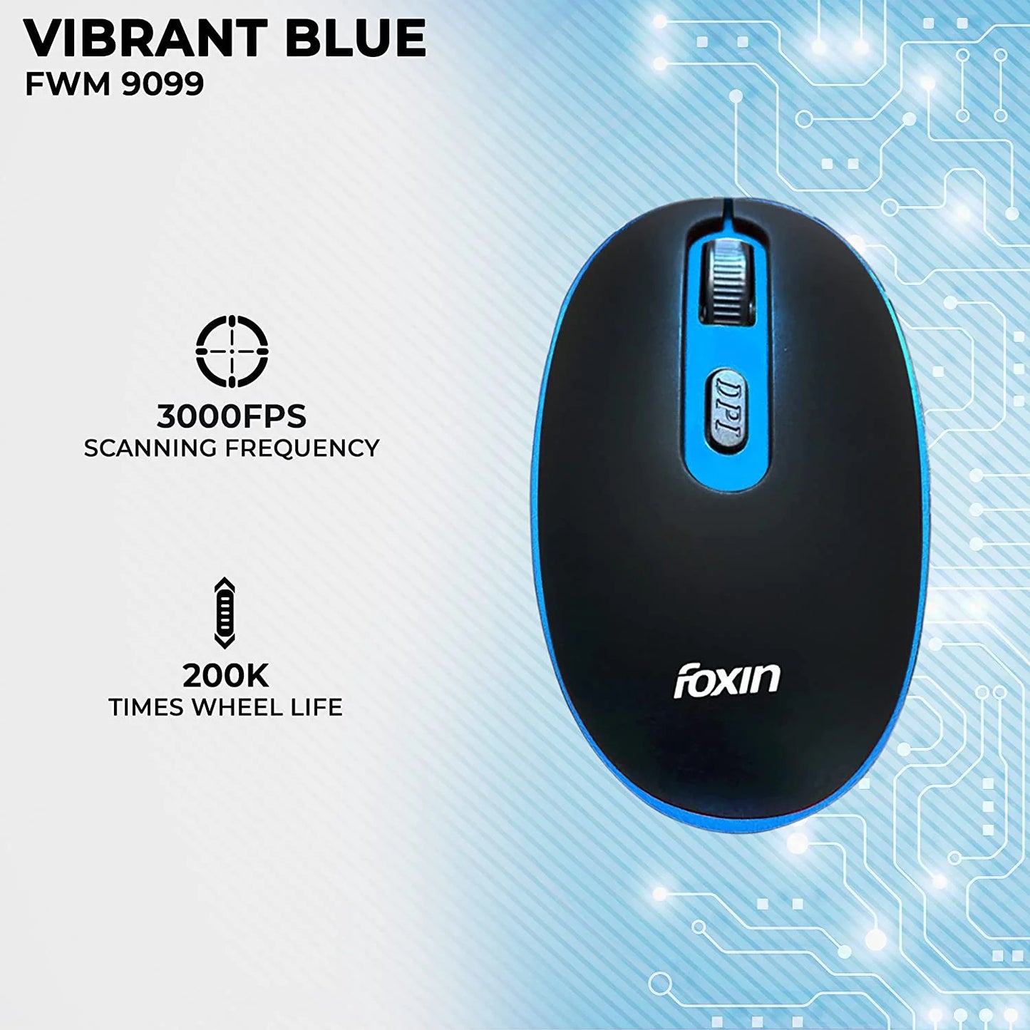 FOXIN FWM9099 WIRELESS MOUSE VIBRANE BLUE