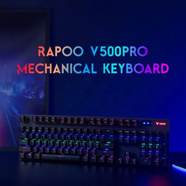 Rapoo V500 Pro Backlit Mechanical Gaming Keyboard Black (Blue Switch Edition)