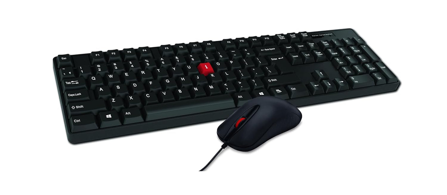 Wired iBall Stylex Combo Keyboard Mouse Set | High-Speed Optical Mouse | 1200 CPI | Ergonomic & Slim Design | Plug-n-Play USB | Unique Keys Style