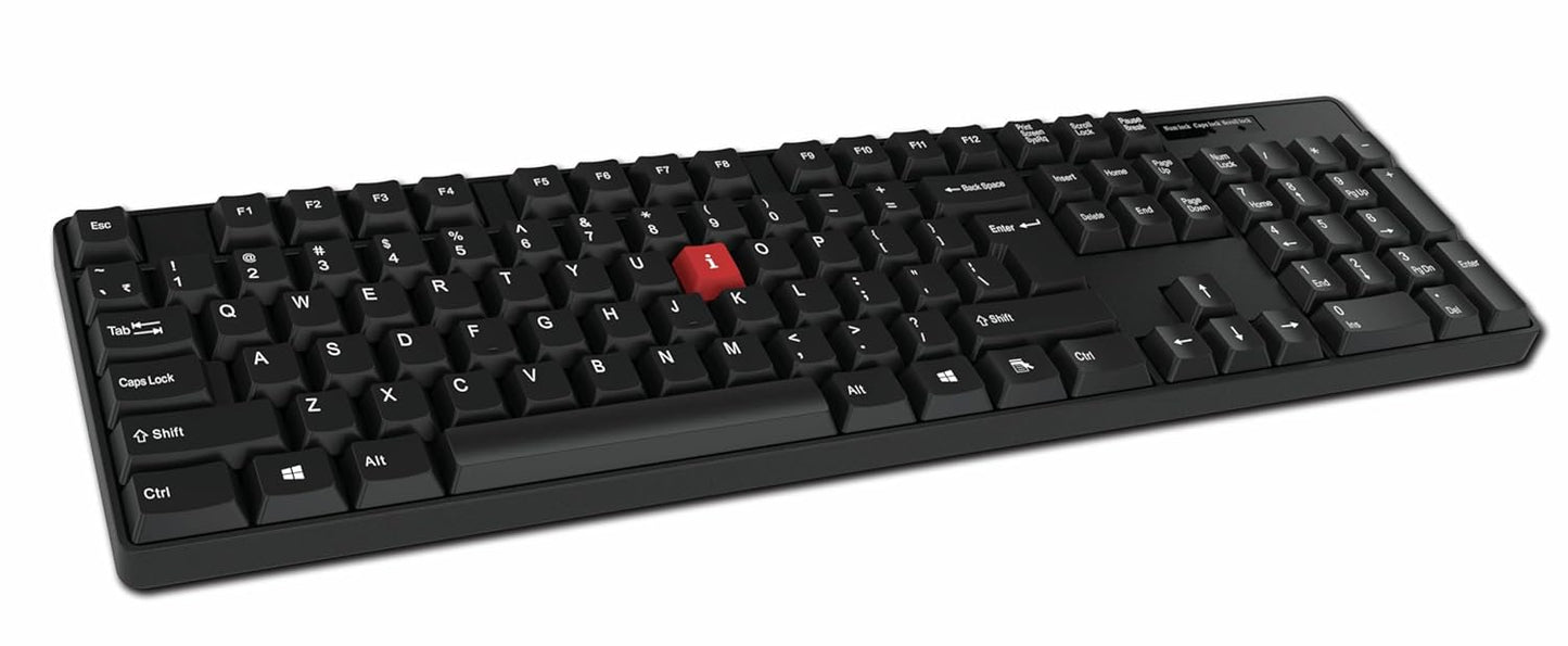 Wired iBall Stylex Combo Keyboard Mouse Set | High-Speed Optical Mouse | 1200 CPI | Ergonomic & Slim Design | Plug-n-Play USB | Unique Keys Style