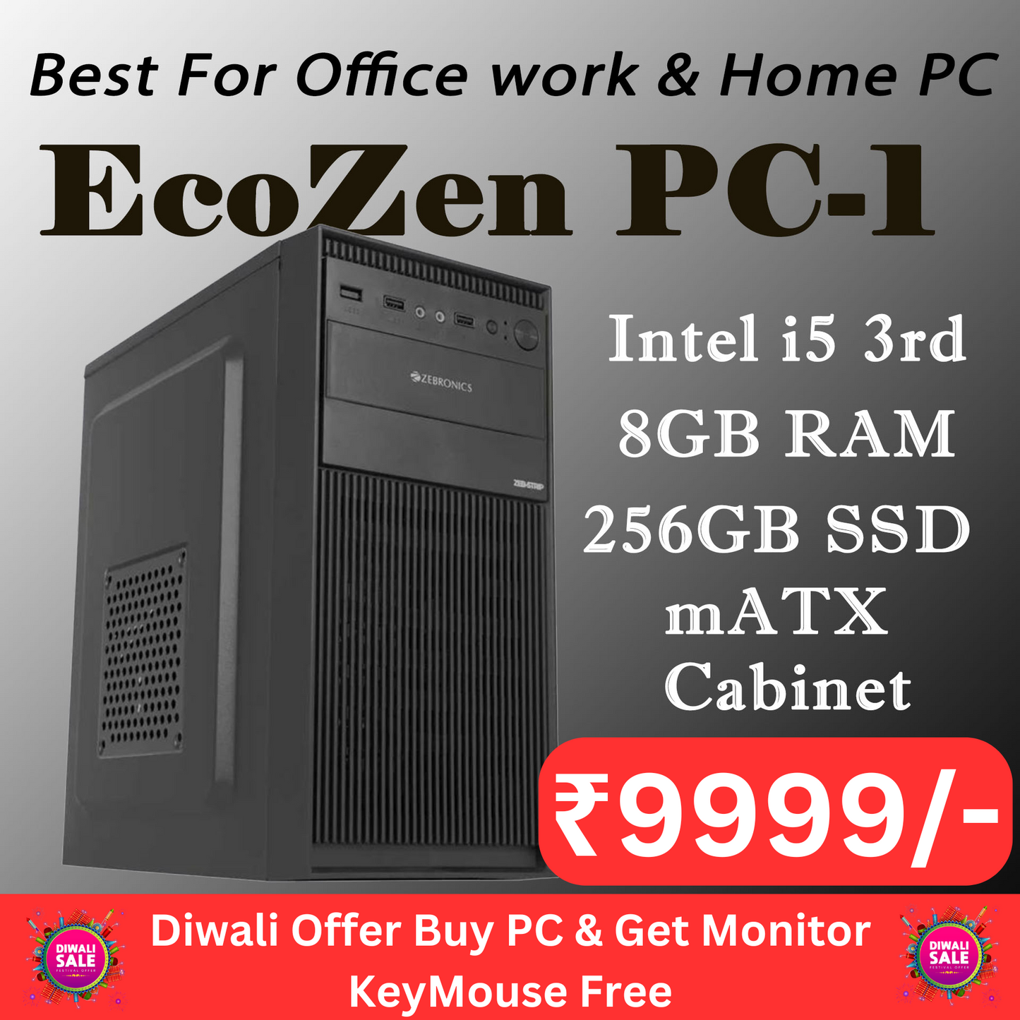 ECOZEN PC-1 Budget Desktop Pre-Build PC