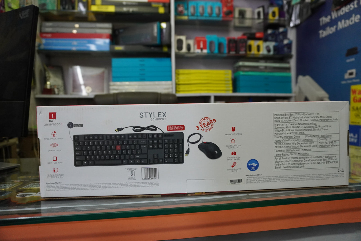 Wired iBall Stylex Combo Keyboard Mouse Set | High-Speed Optical Mouse | 1200 CPI | Ergonomic & Slim Design | Plug-n-Play USB | Unique Keys Style